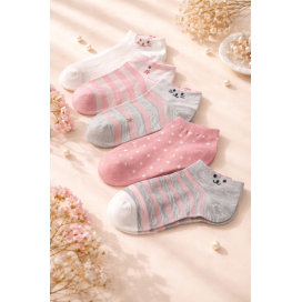 Pack x3 Calcetines Tobilleros "Pink Kitten" – Ternura y Suavidad