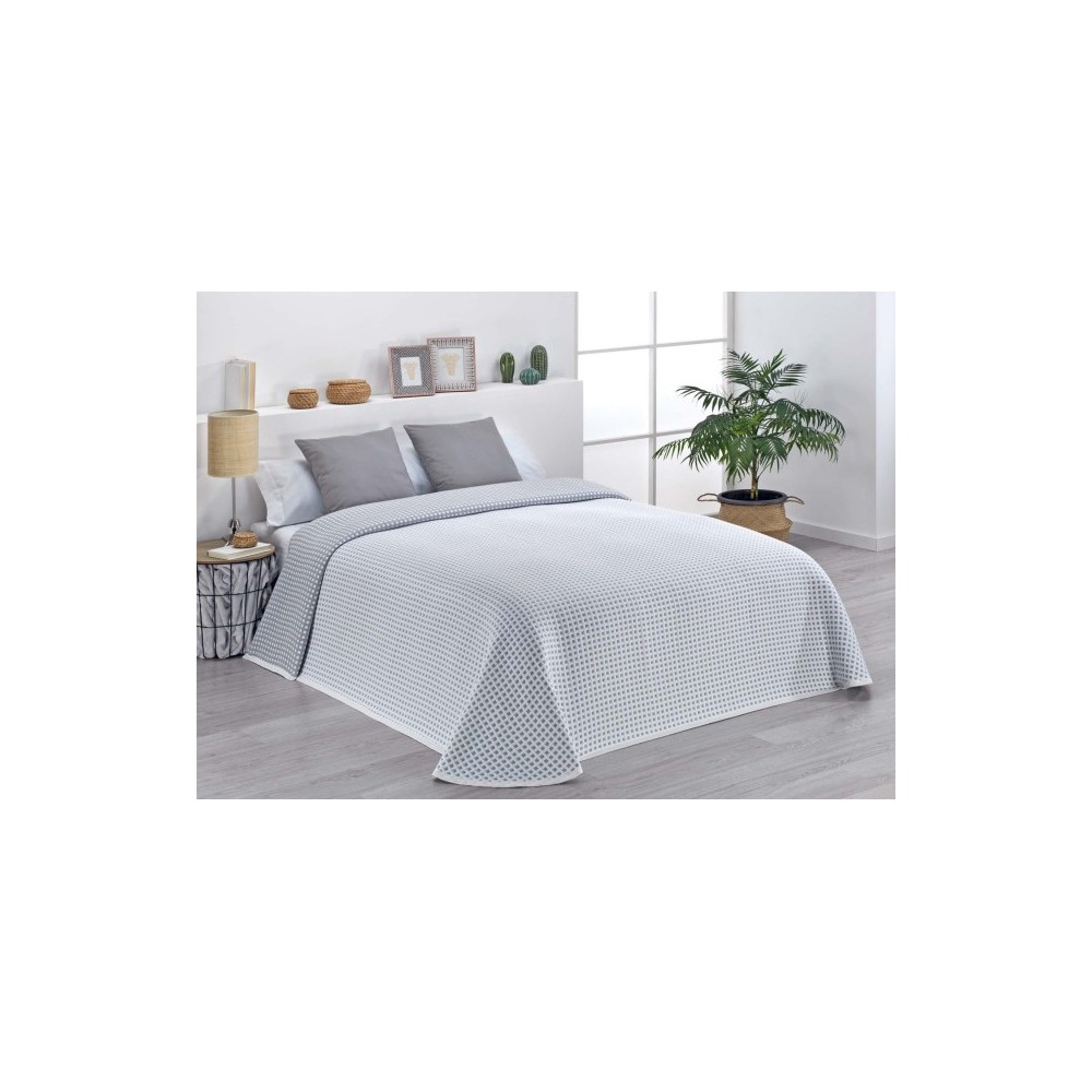 Colcha Jacquard Altea gris - Estilo Moderno y Fresco