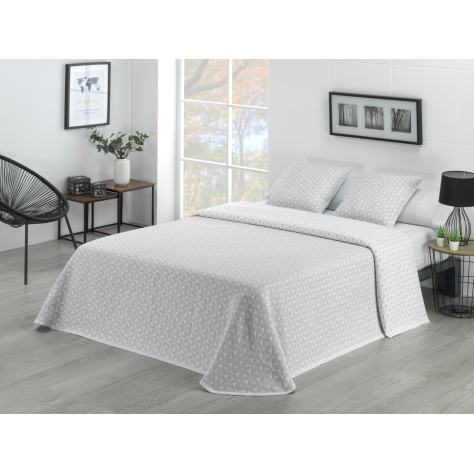 Colcha Jacquard Candela Gris – Estilo Geométrico y Vanguardia para tu Dormitorio