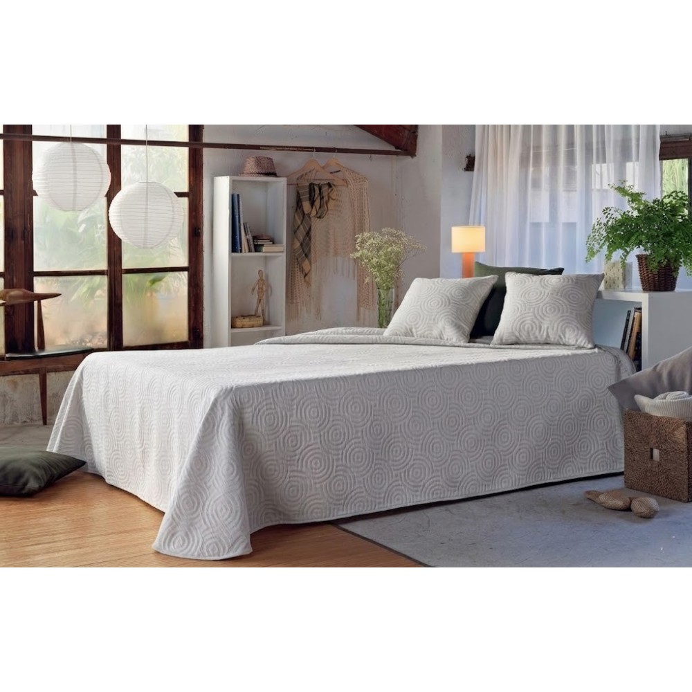 Colcha Jacquard Luna Gris – Elegancia y Confort para tu Dormitorio