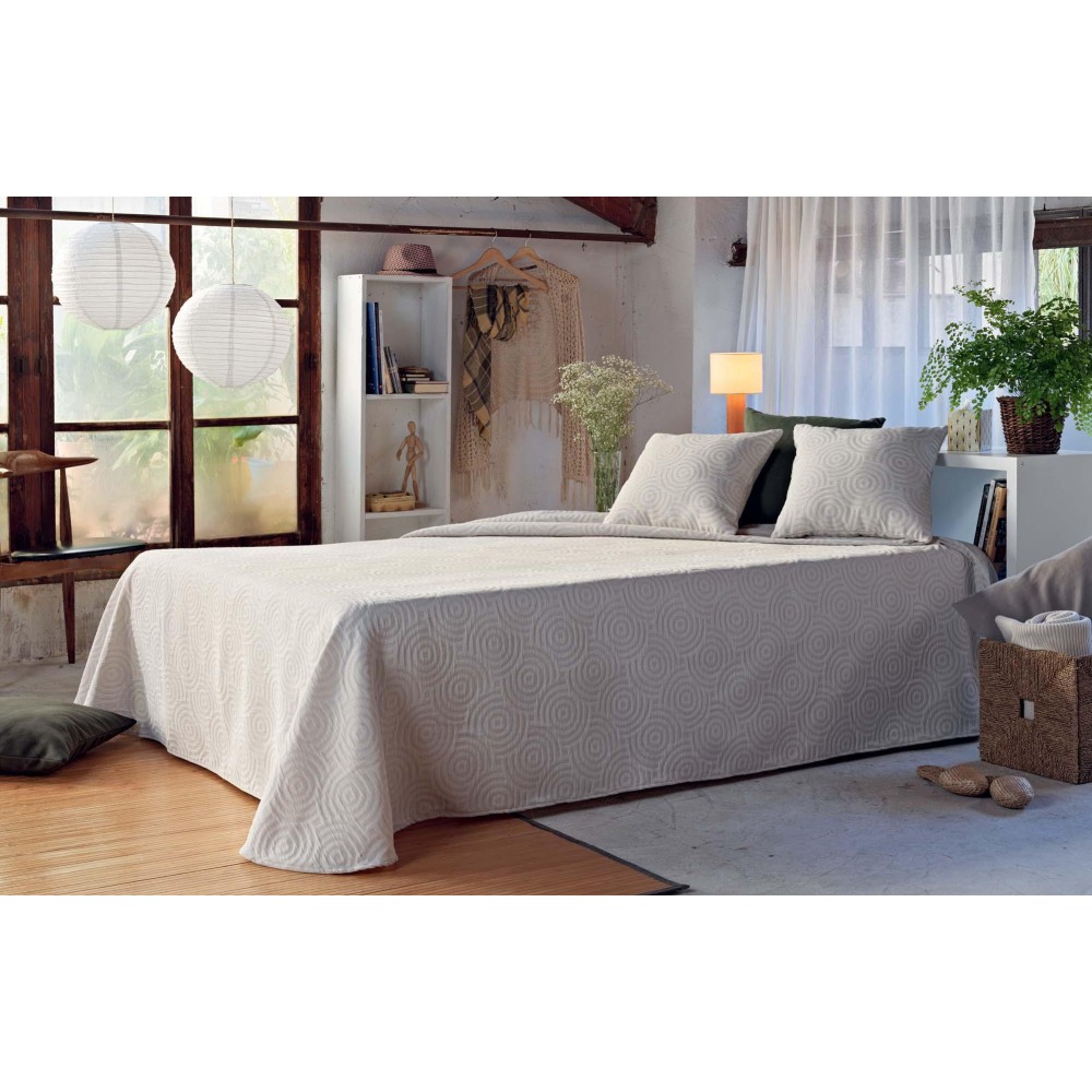 Colcha Jacquard Luna Beige – Calidez Natural y Estilo Atemporal