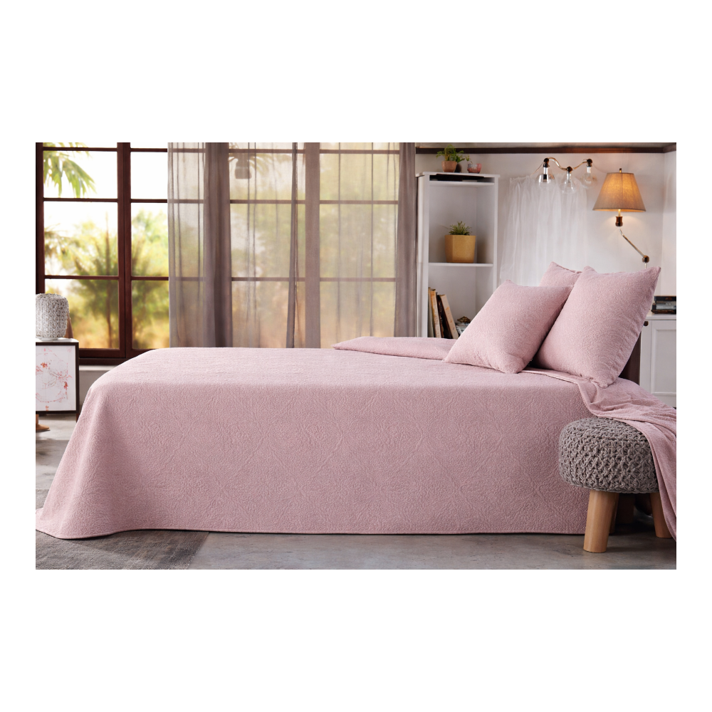 Colcha Bouti Salma Rosa – Elegancia Clásica y Confort Duradero