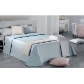 Colcha Bouti Salma Azul – Serenidad y Estilo Jacquard para tu Descanso