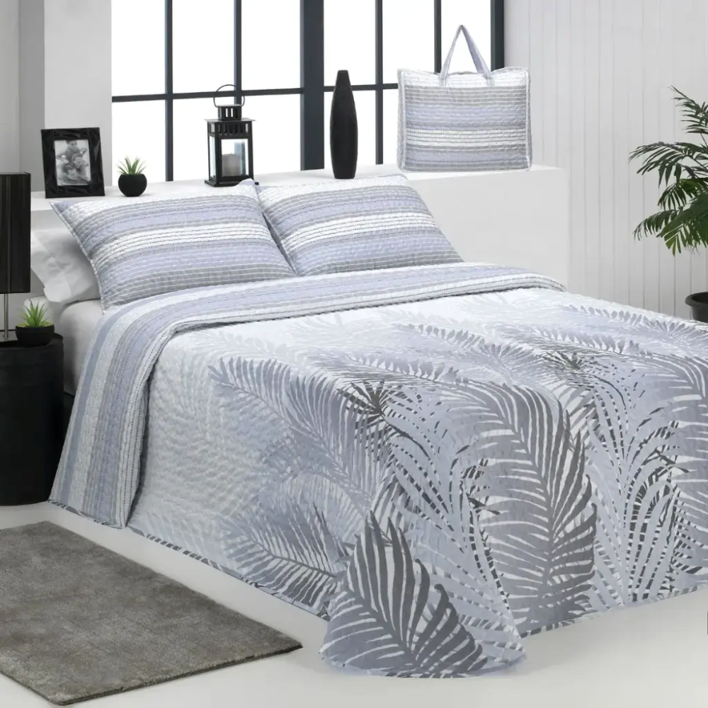 Colcha Bouti Reversible Bohemia – Estilo Tropical y Confort de Entretiempo