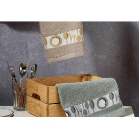 paños de cocina gris y beige