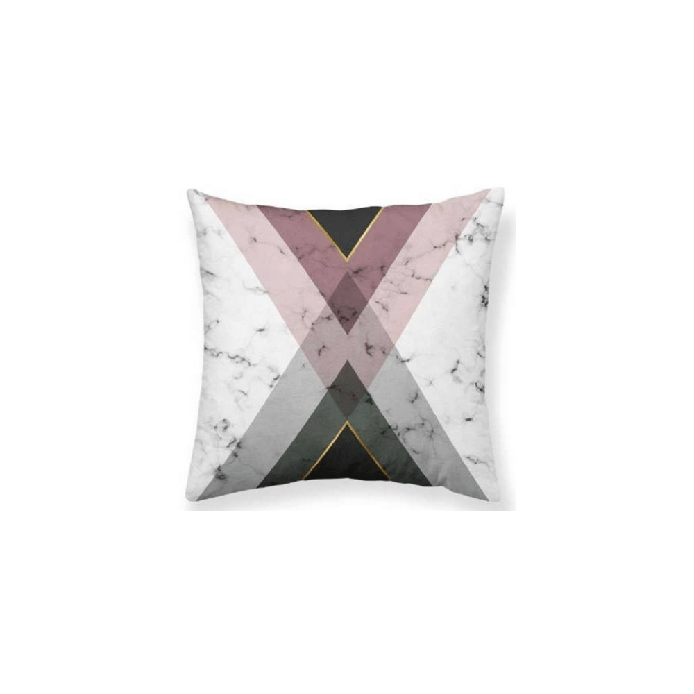 Cojín de Estampación Digital Geométrico Mármol y Rosa (45x45 cm)