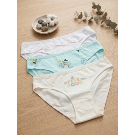Pack de 3 Bragas Juveniles "Feel Good" – Algodón Suave con Puntilla