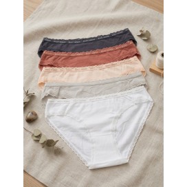 Pack de 5 Bragas Básicas "Beauty Woman" – Colores Tierra y Neutros
