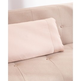 Funda de almohada beige anti-frizz de bambú ecológico Don Algodón protectora de la piel y el cabello.