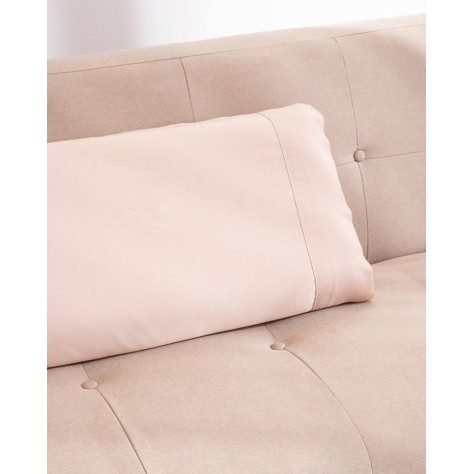 Funda de almohada beige anti-frizz de bambú ecológico Don Algodón protectora de la piel y el cabello.