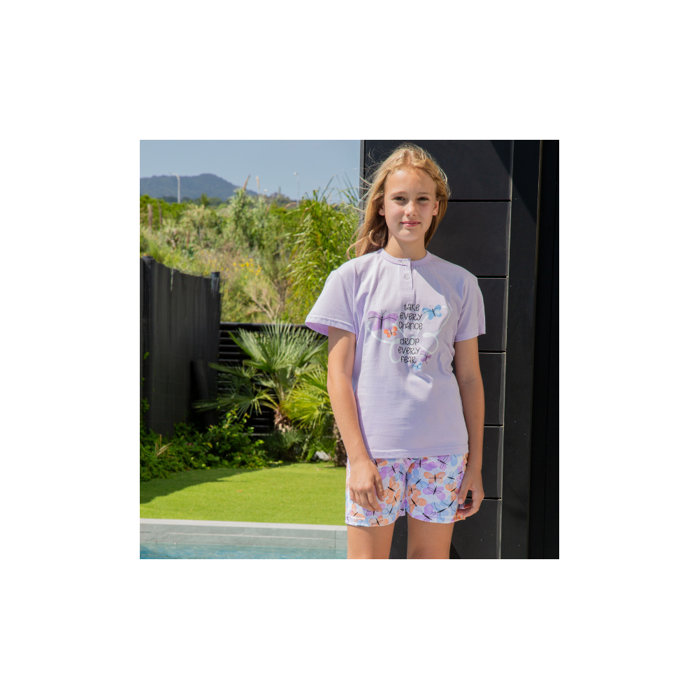 Pijama de Verano para Niña "Butterfly Dream" – 100% Algodón