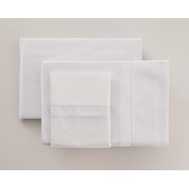 Juego de Sábanas 100% Algodón Percal de 200 Hilos – Blanco Puro Premium