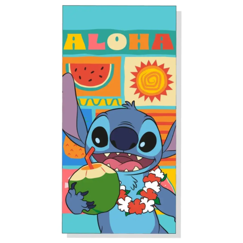 Toalla de Playa Infantil Stitch "Aloha" Disney – Microfibra 70x140 cm
