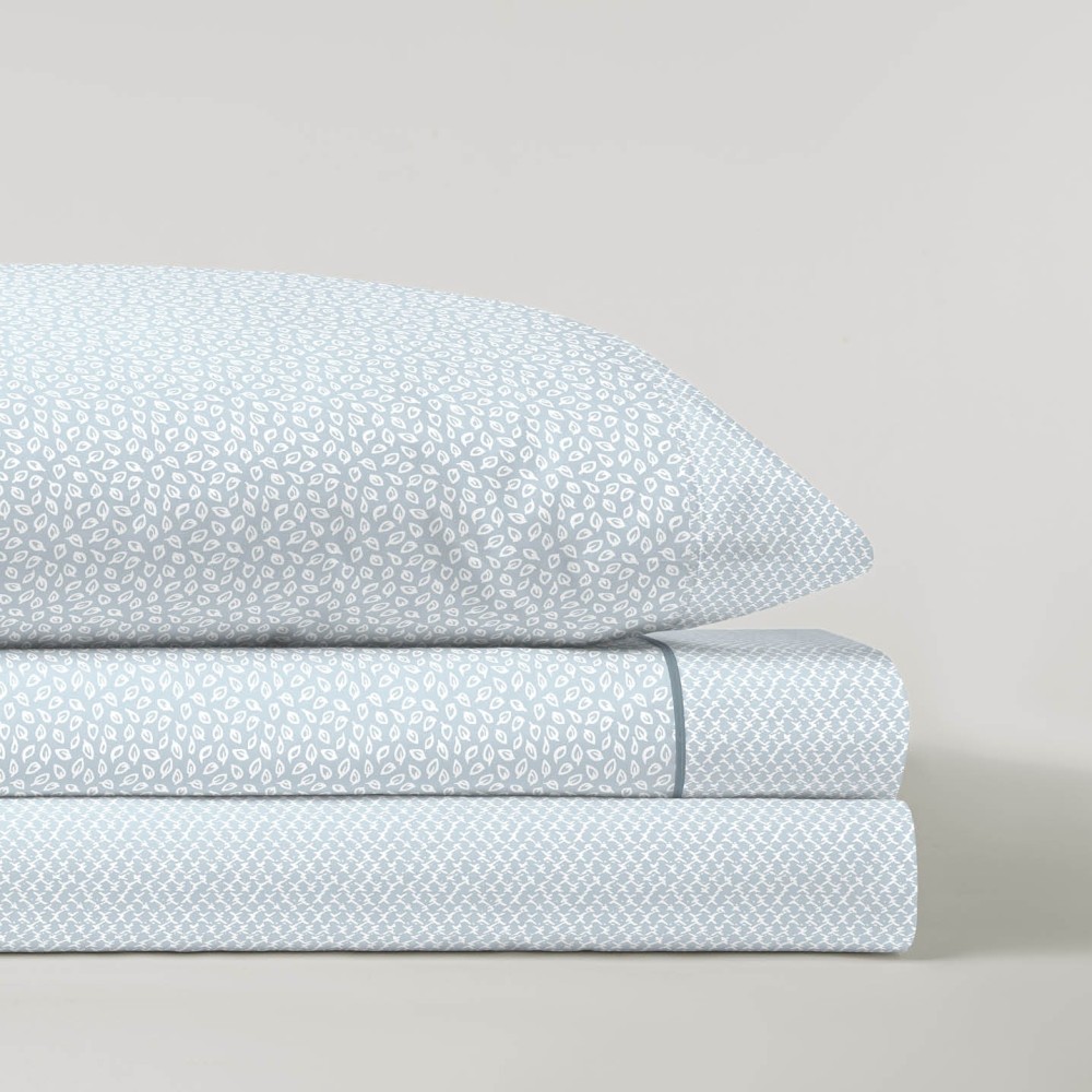 Juego de Sábanas para Cama de 2 Metros - Modelo Clove Azul (144 Hilos)