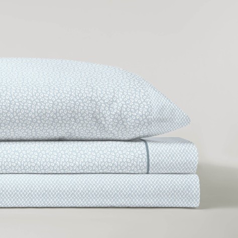 Juego de Sábanas para Cama de 2 Metros - Modelo Clove Azul (144 Hilos)