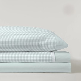 Juego de Sábanas para Cama de 2 Metros - Modelo Denia Menta (144 Hilos)