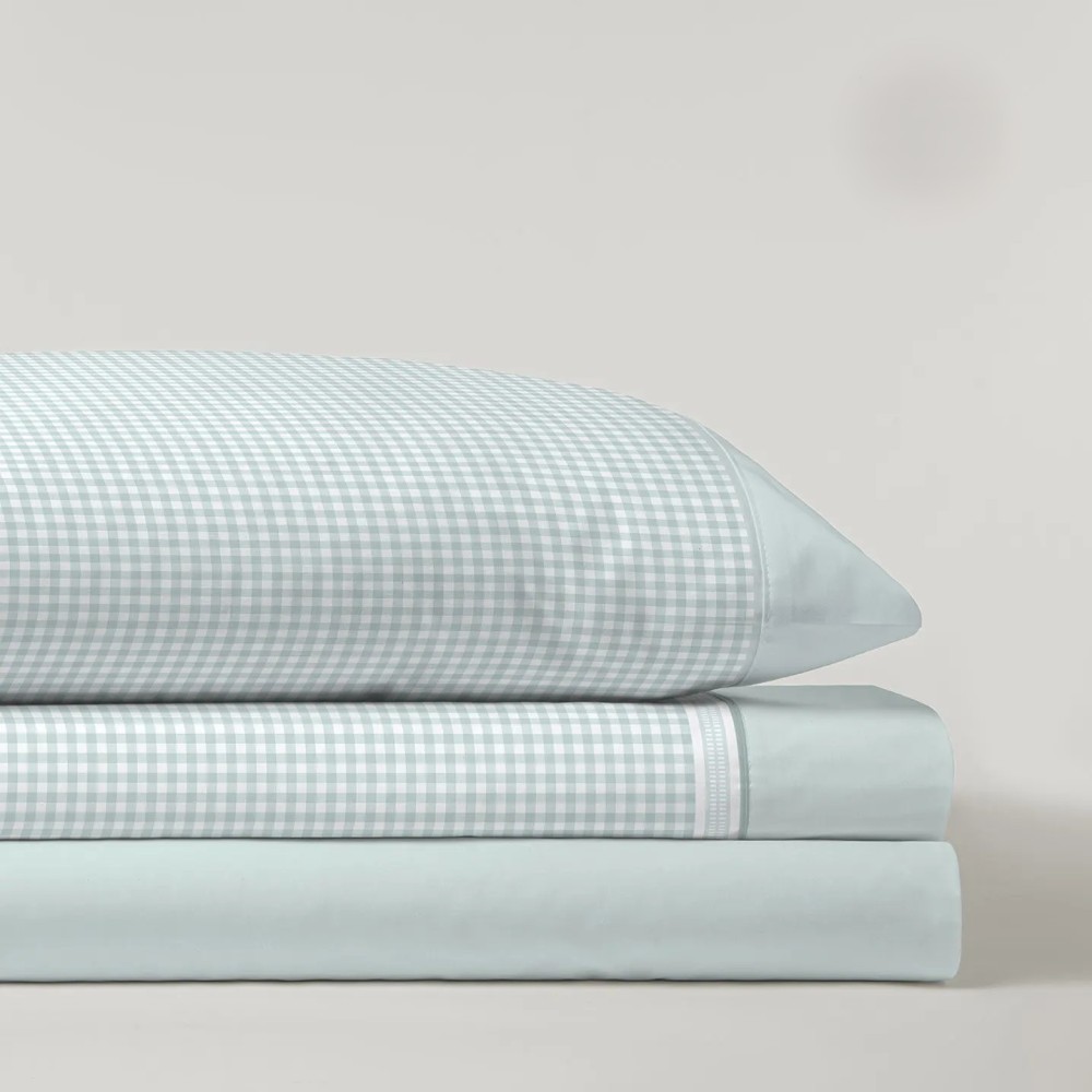 Juego de Sábanas para Cama de 2 Metros - Modelo Denia Menta (144 Hilos)