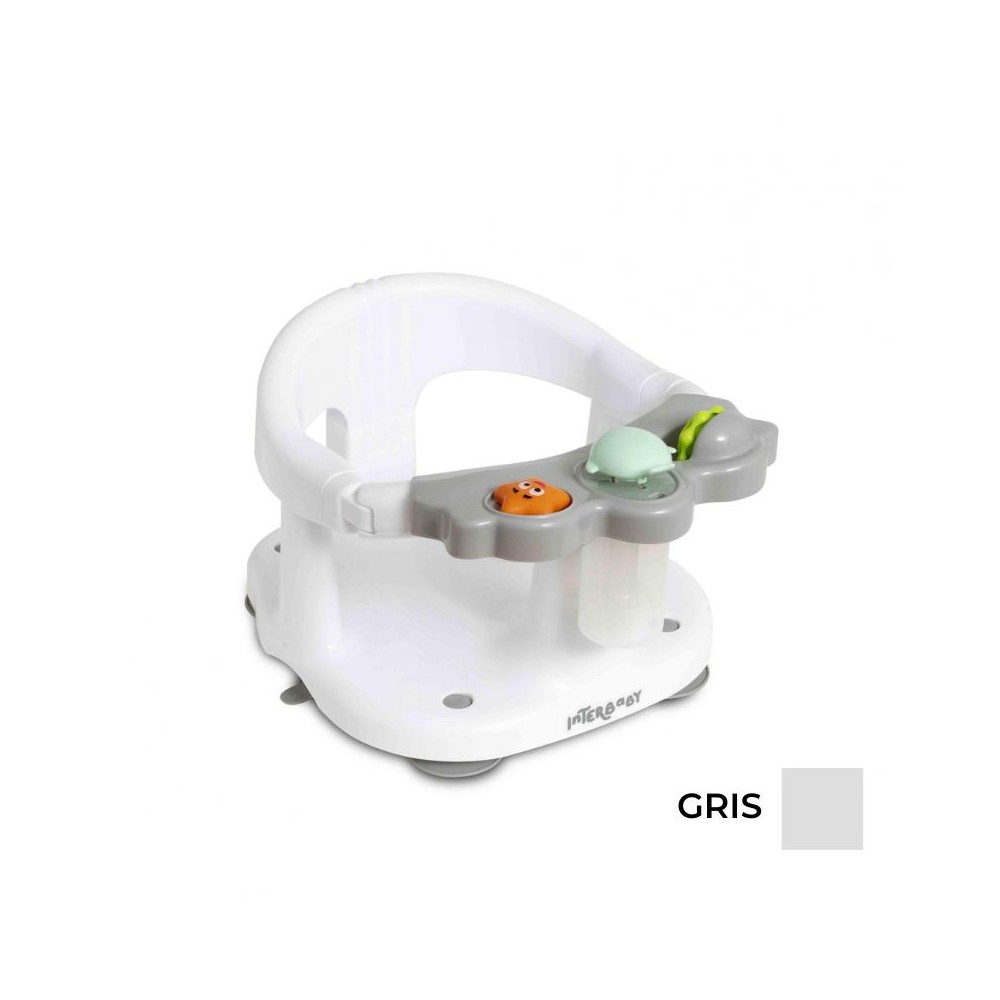 Asiento de Bañera para Bebé Antideslizante con Juegos - Gris