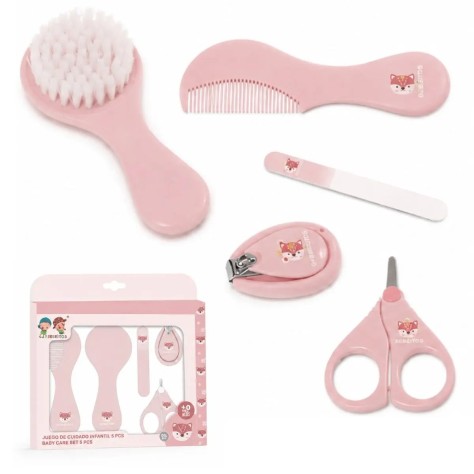 Set de Cuidado e Higiene Infantil para Bebé - Kit de 5 Piezas Rosa