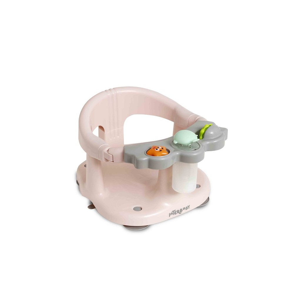 Asiento de Bañera para Bebé Antideslizante con Juegos - Rosa