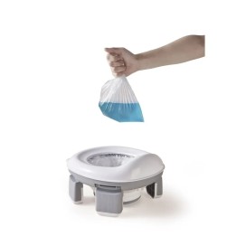 Orinal Portátil y Reductor de WC Plegable para Bebés 2 en 1 - Blanco/Gris