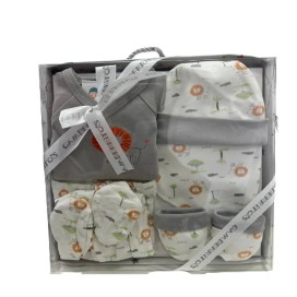 Caja Regalo de Recién Nacido 5 Piezas 100% Algodón - Gris