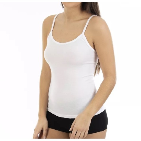 Camiseta mujer tirante fino lisa blanca