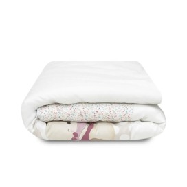 FUNDA NORDICA REVERSIBLE DESENFUNDABLE CON RELLENO+CHICHONERA MOD. FLORES PETALOS ROSA INTERBABY