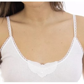 Camiseta mujer tirante fino bordado