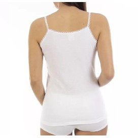 Camiseta mujer tirante fino bordado