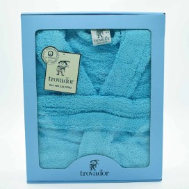 Albornoz Infantil Calypso Turquesa – 100% Algodón Trovador