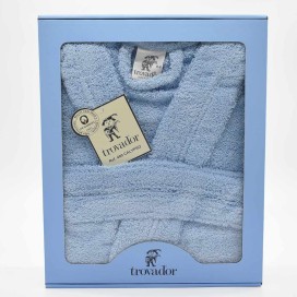 Albornoz Infantil Calypso Celeste – 100% Algodón Trovador