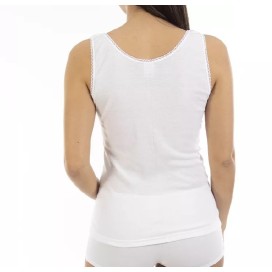Camiseta mujer tirante ancho bordado