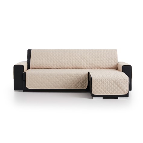Funda Cubre Sofá Chaise Longue Acolchada Couch Cover Beige Belmarti