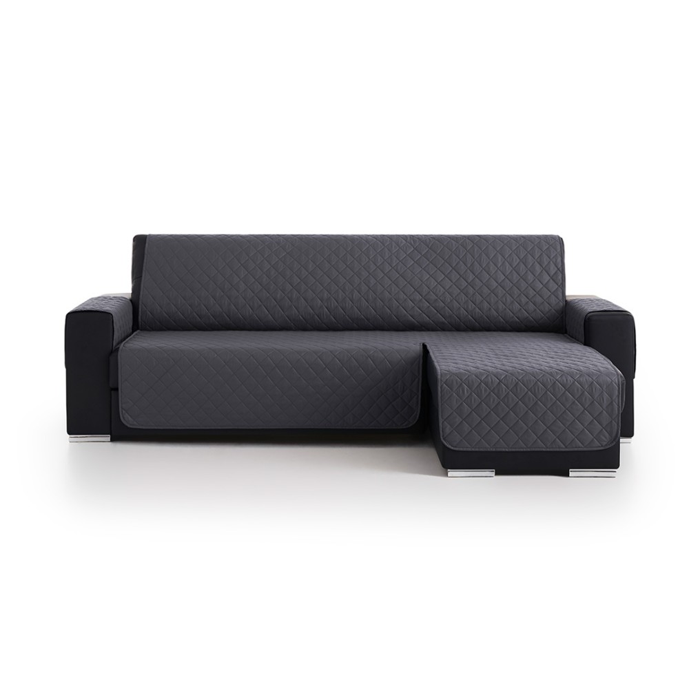 Funda Cubre Sofá Chaise Longue Acolchada Couch Cover Gris Oscuro Belmarti