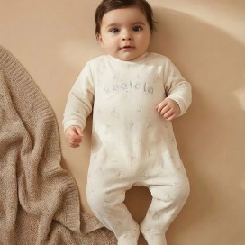 Pelele de Bebé de Velour Estampado "Koalala"  – Waterlemon Blanco
