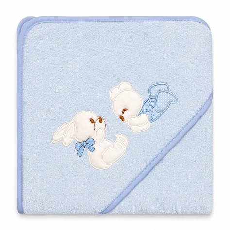 Capa de Baño Bebé Osito 100x100 cm (Azul)