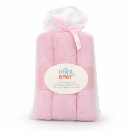 Pack 3 Gasas para Bebé 80x80 cm Modelo Lisas (Rosa)