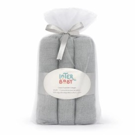 Pack 3 Gasas para Bebé 80x80 cm Modelo Lisas (Gris)