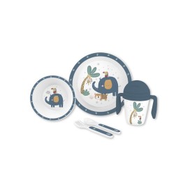 Set de Vajilla Infantil 5 Piezas – Modelo Jungla Azul