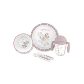 Set de Vajilla Infantil 5 Piezas – Modelo Rosa / Musical