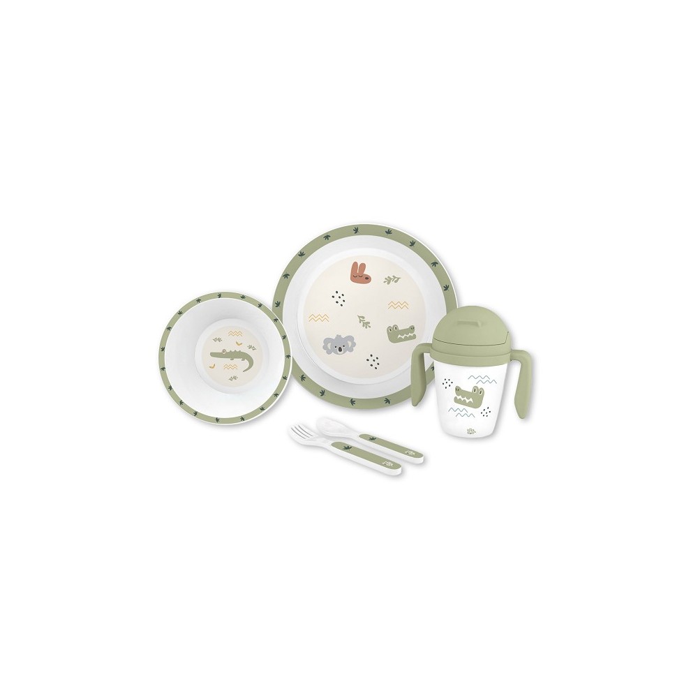 Set de Vajilla Infantil 5 Piezas – Modelo Australia Verde
