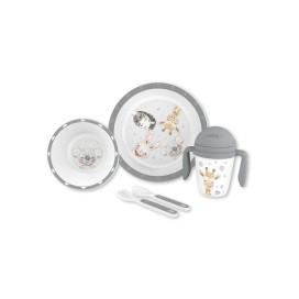 Set de Vajilla Infantil 5 Piezas – Modelo Acuarela Gris
