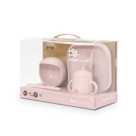 Set de Vajilla Infantil de Silicona 4 Piezas – Rosa