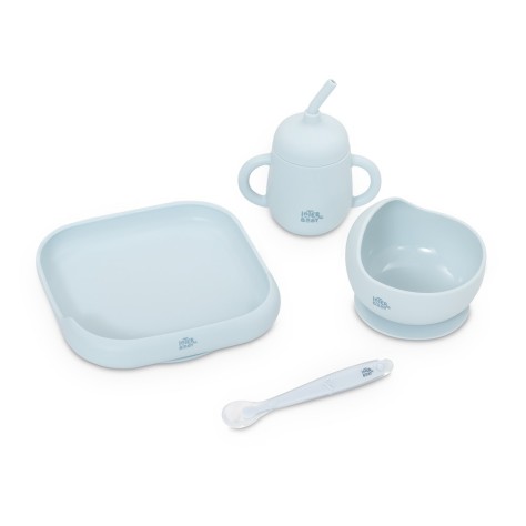Set de Vajilla Infantil de Silicona 4 Piezas – Azul