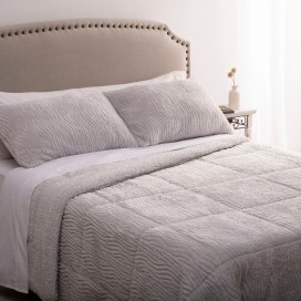 Edredón Jacquard Sherpa Cedric (Gris) – Karamelo