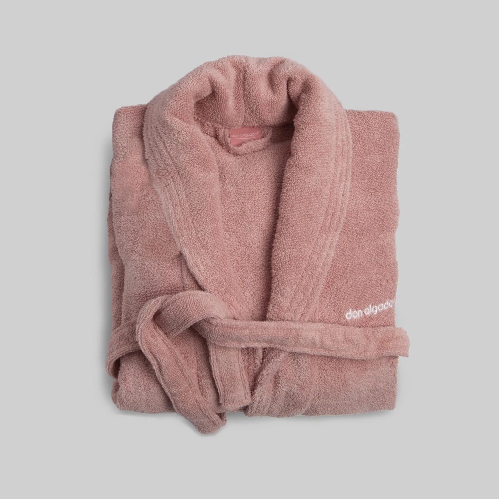 Albornoz de Rizo 100% Algodón Zero Twist Don Algodón – Rosa Palo