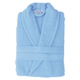 Albornoz de Rizo Celeste 100% Algodón – Suavidad y Frescura con Estilo Natural