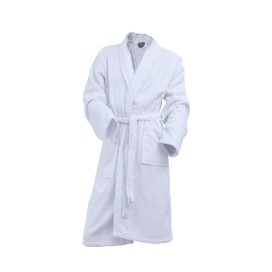 Albornoz de Rizo Blanco 100% Algodón – Suavidad, Higiene y Estilo Clásico