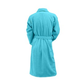 Albornoz de Rizo Turquesa 100% Algodón – Elegancia, Calidez y Máxima Absorción